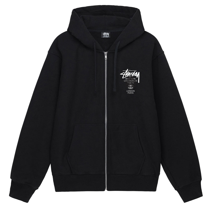 Stussy black zip hoodie on sale