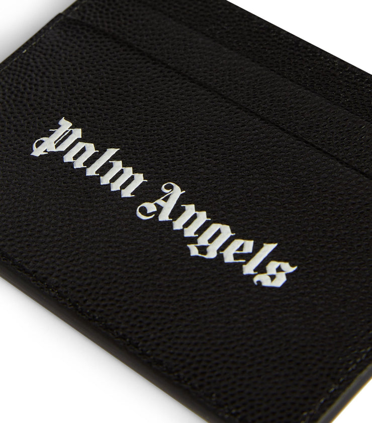 Palm Angels Logo-Print Leather Card Holder Black