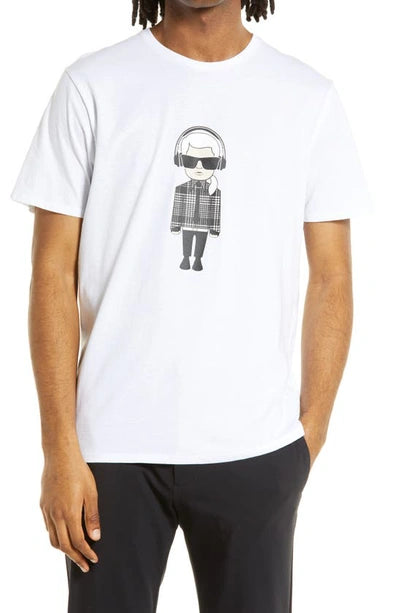 Karl Lagerfeld Cotton T-shirt White Plaid Graphic