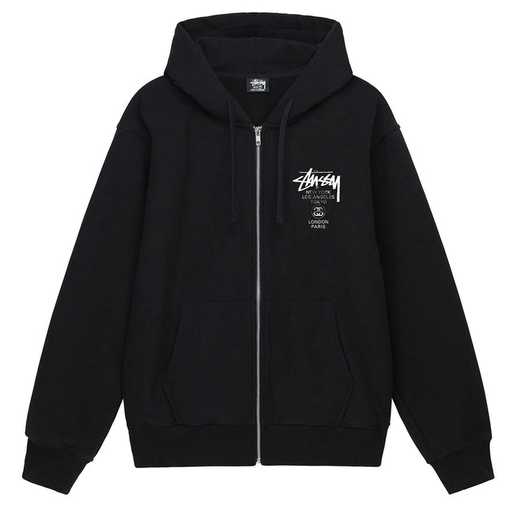 Stüssy DSM World Tour Zip Hoodie (Black)