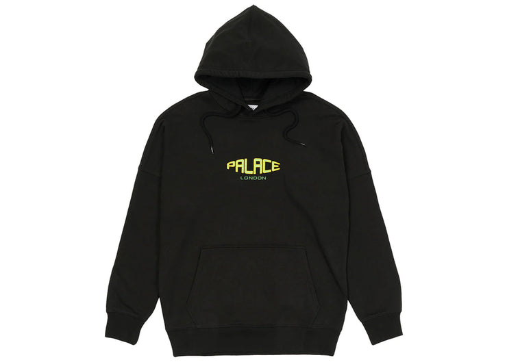 Palace Spaced Logo Drop Shoulder Hood Black