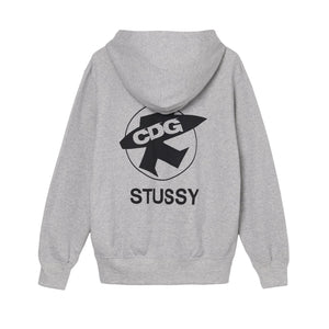 CDG x Stussy Hoodie Heather Grey