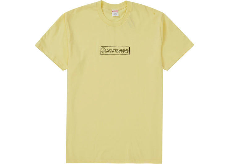 Supreme KAWS Chalk Logo Tee Pale Yellow – 42nd Street