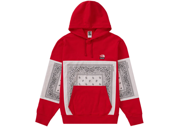 Supreme The North Face Bandana Hooded Sweatshirt Red