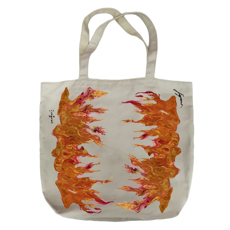 Travis Scott Cactus Jack for Fragment Kaws Flames Tote Bag